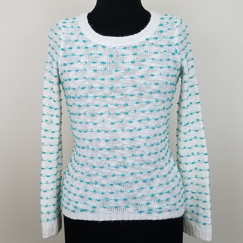 Freshman1996, Teal Knot Crew Sweater Lightweight S